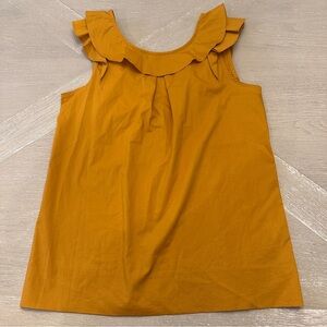 J. Crew Mustard Ruffle Tank Top